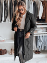 Ženski prešiti dolgi plašč TRENDIFY black Dstreet TY4378