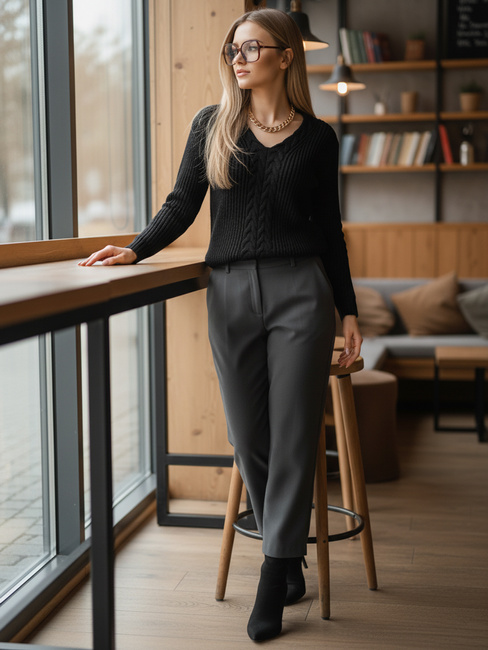 Ženski dolgi pulover CANDIS Barva Črna DSTREET MY1806