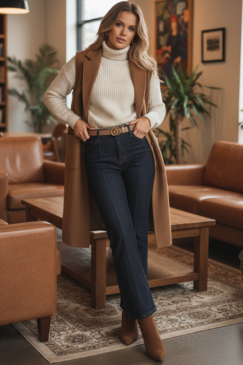 Ženske ravne hlače iz džinsa CLASSIFIT mornarsko modra Dstreet UY2665