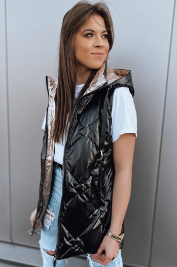 Ženski prešit telovnik PAVON Barva Črna DSTREET TY2592