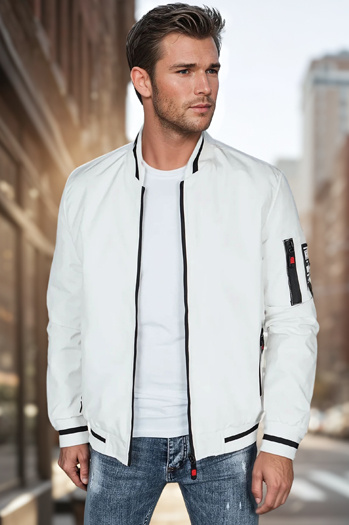 Moška prehodna bomber jakna bela Dstreet TX5025