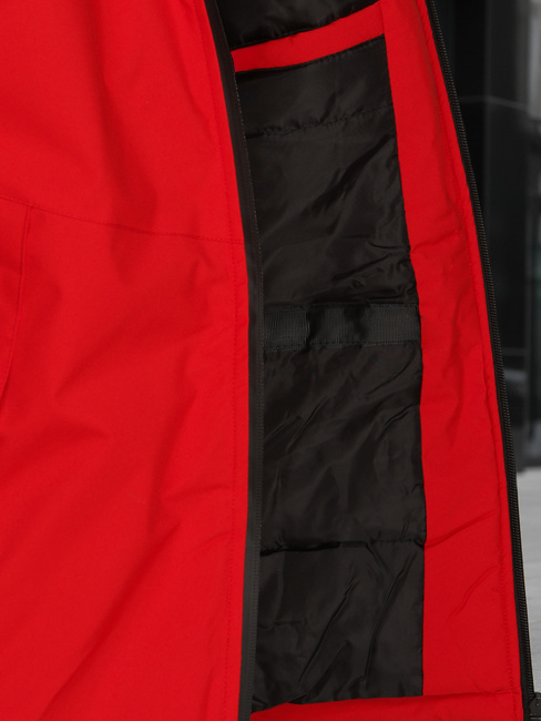 Moška zimska jakna s kapuco rdeča Dstreet TX5121