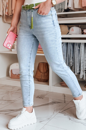 Ženske oprijete jeans hlače s pasom FITARINKA blue Dstreet UY2422