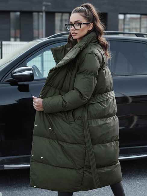 Ženski zimski dolgi prešiti plašč FAVI green Dstreet TY4576