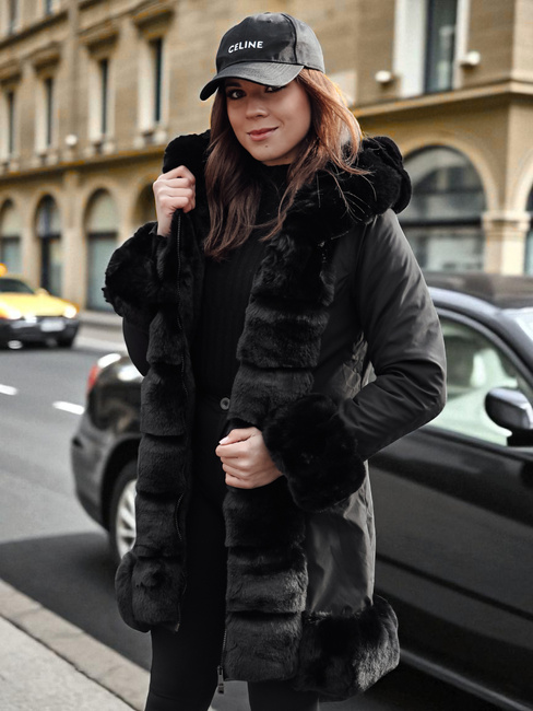 Ženska jakna s krznom FURRWINT black Dstreet TY4772