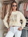 Ženska bluza prevelike velikosti z medvedki MISOBEARS ecru Dstreet BY1435_1