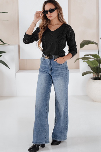 Ženski dolgi pulover DARIA Barva Črna  DSTREET MY1722