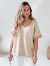 Ženska bluza prevelike velikosti SHINE LOVE beige Dstreet RY2914