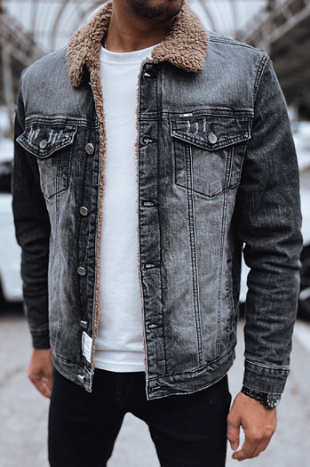 Moška izolirana jeans jakna črna Dstreet TX4725