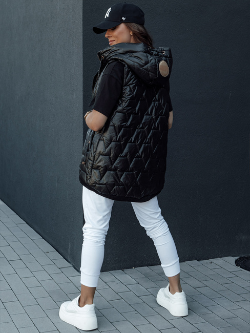 Ženski prešiti telovnik s kapuco GLITZY black Dstreet TY4447