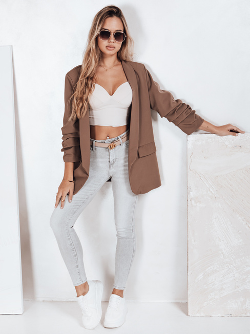 Ženske hlače iz džinsa sive barve Dstreet UY2811