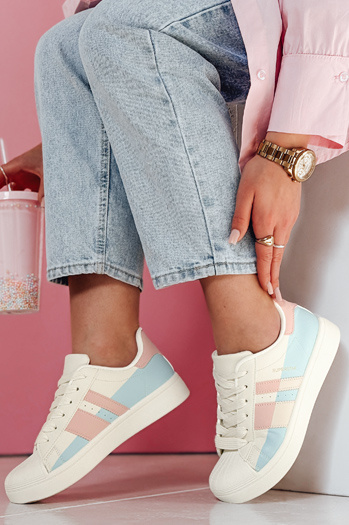 Ženske superge na platformi JUNOMI roza Dstreet ZY0861