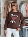 Ženska bluza s potiskom JUST LOVE YOU rjave barve Dstreet BY1477