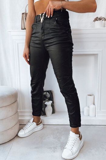 Ženske povoščene hlače VIOLA Barva kamela DSTREET UY1786