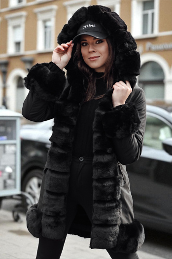 Ženska jakna s krznom FURRWINT black Dstreet TY4772