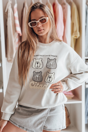 Ženska bluza prevelike velikosti z medvedki MISOBEARS siva Dstreet BY1436