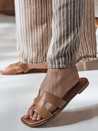 Ženske japonke z izrezi KLASSINO khaki Dstreet ZY0881
