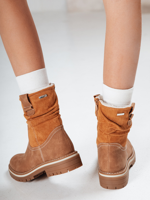 Ženski semiš kamelji škornji Dstreet ZY1278