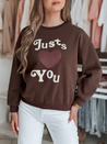 Ženska bluza s potiskom JUST LOVE YOU rjave barve Dstreet BY1477