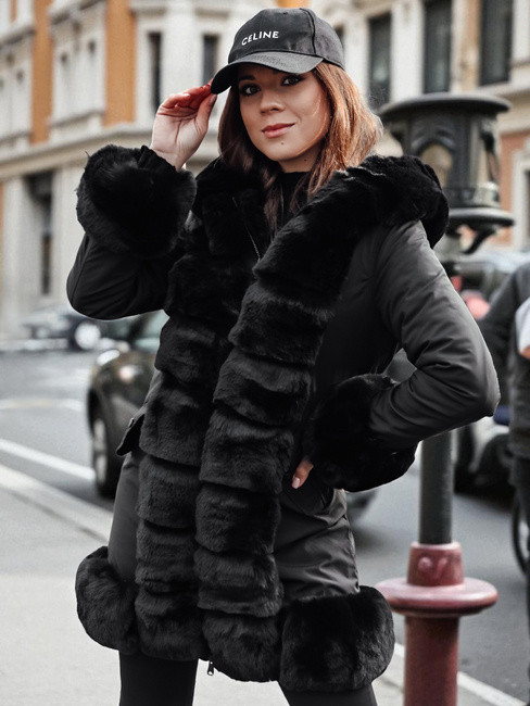 Ženska jakna s krznom FURRWINT black Dstreet TY4772
