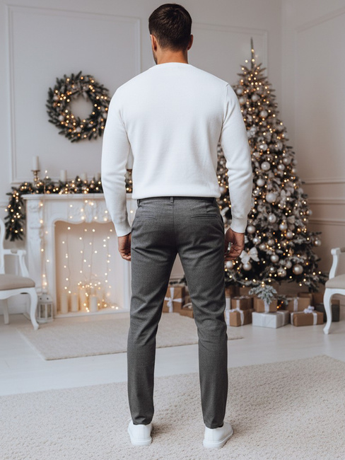 Moške temno sive hlače chinos Dstreet UX4388z