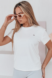 Ženska rebrasta majica SMILE FOR YOU bela Dstreet RY2910