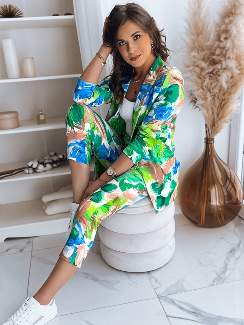 Ženske hlače casual FLOWER GARDEN Barva Zelena DSTREET UY1482