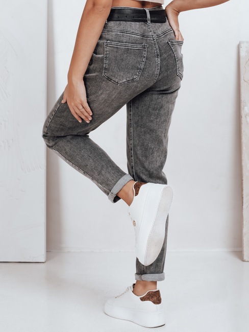 Ženske kavbojke mom fit sive barve Dstreet UY2751