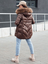 Ženska zimska jakna s kapuco WINTERCHIC kava Dstreet TY4458