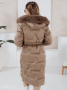 Ženska zimska dolga prešita jakna s krznom camel Dstreet TY5073