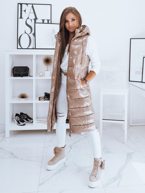 Ženski prešit telovnik GANTINI Barva kamela DSTREET TY2021