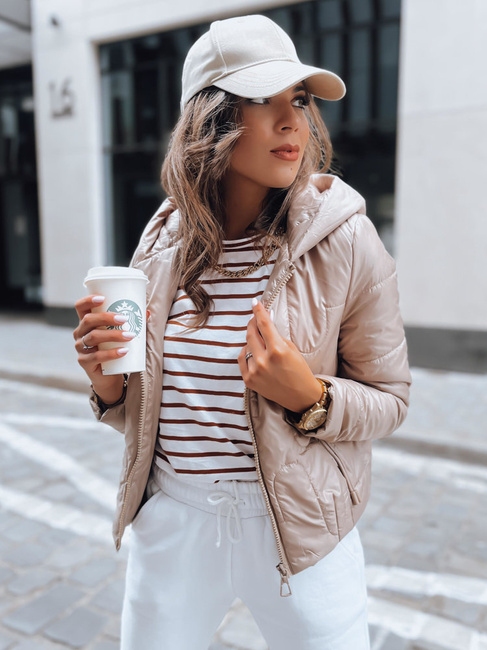 Ženska prešita jakna LILYWOOL Barva kamela DSTREET TY3715