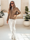 Ženska prešita zimska jakna LAROSE dark beige Dstreet TY5217