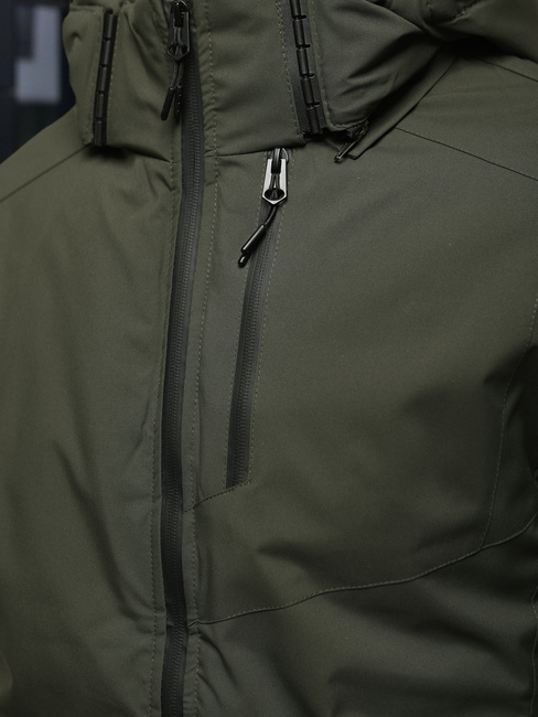 Moška zimska jakna s kapuco zelena Dstreet TX5118