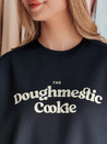 Ženska bluza prevelike velikosti s potiskom COOKIES mornarsko modra Dstreet BY1447