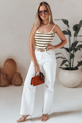 Body ena velikost črtasto STRIP BACK beige Dstreet RY2899