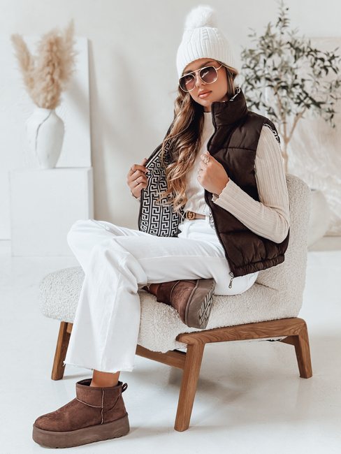 Ženski prešiti telovnik URBANELLE brown Dstreet TY4970