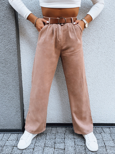 Ženske hlače casual EMERALD Barva kamela DSTREET UY1692