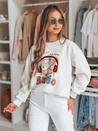 Ženska bluza s potiskom LALA VIBE siva Dstreet BY1503