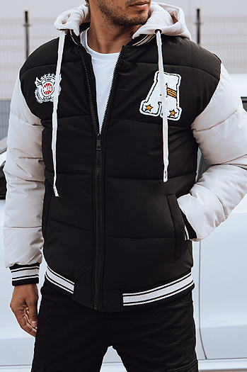 Moška zimska jakna s kapuco črna Dstreet TX4879