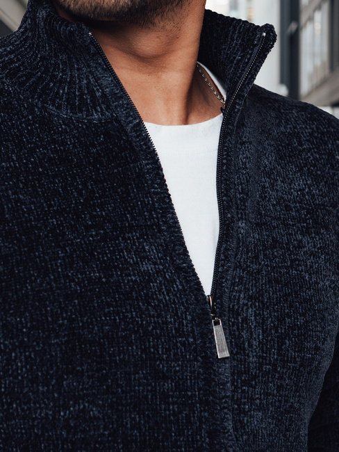 Moški pulover brez gumbov v mornarsko modri barvi Dstreet WX2227