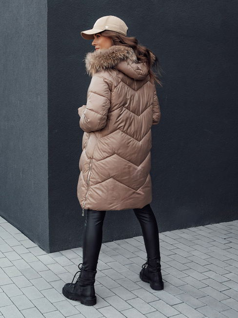 Kurtka zimowa damska pikowana LAGOON kamelowa Dstreet TY4516