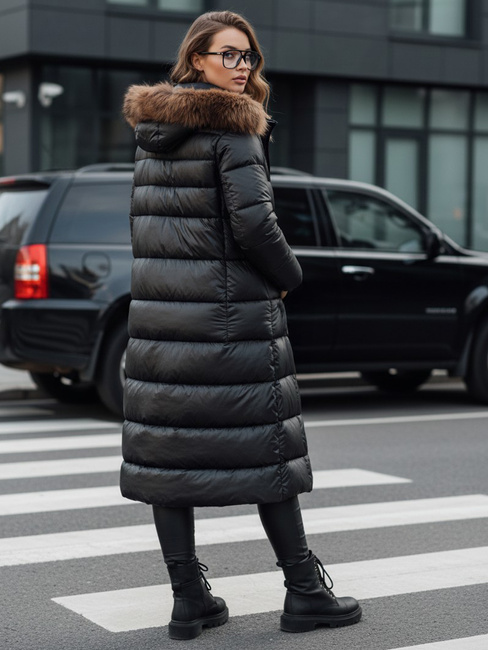 Ženska prešita zimska jakna s kapuco CROMBILA black Dstreet TY4100