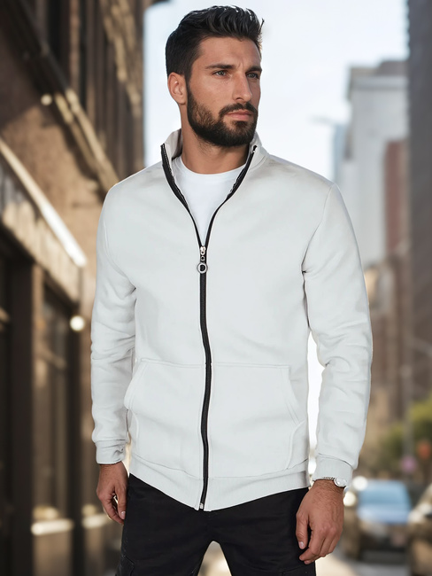 Moška jopica s stoječim ovratnikom svetlo siva Dstreet BX5874