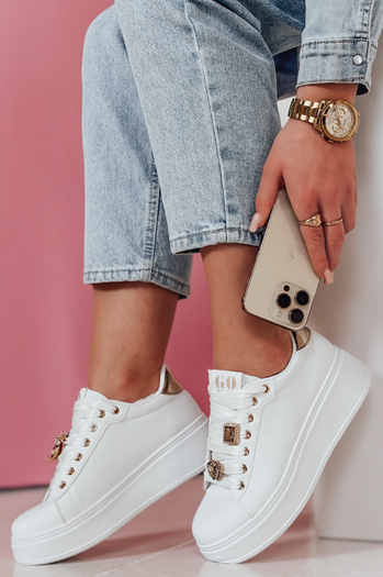 Ženske superge na platformi SOLICIA gold Dstreet ZY0872