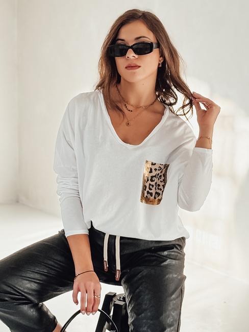GLAMZONE ženska bluza s potiskom oversize bela Dstreet RY2683