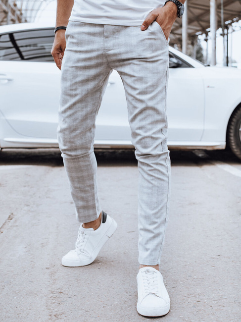 Spodnie męskie casual jasnoszare Dstreet UX4398
