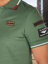 Moška polo majica z našitki zelena Dstreet PX0634