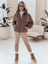 Ženska zimska kratka prešita jakna VIBEGIRL dark beige Dstreet TY4945