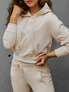 Ženska krem jopa s kapuco Dstreet BY1536